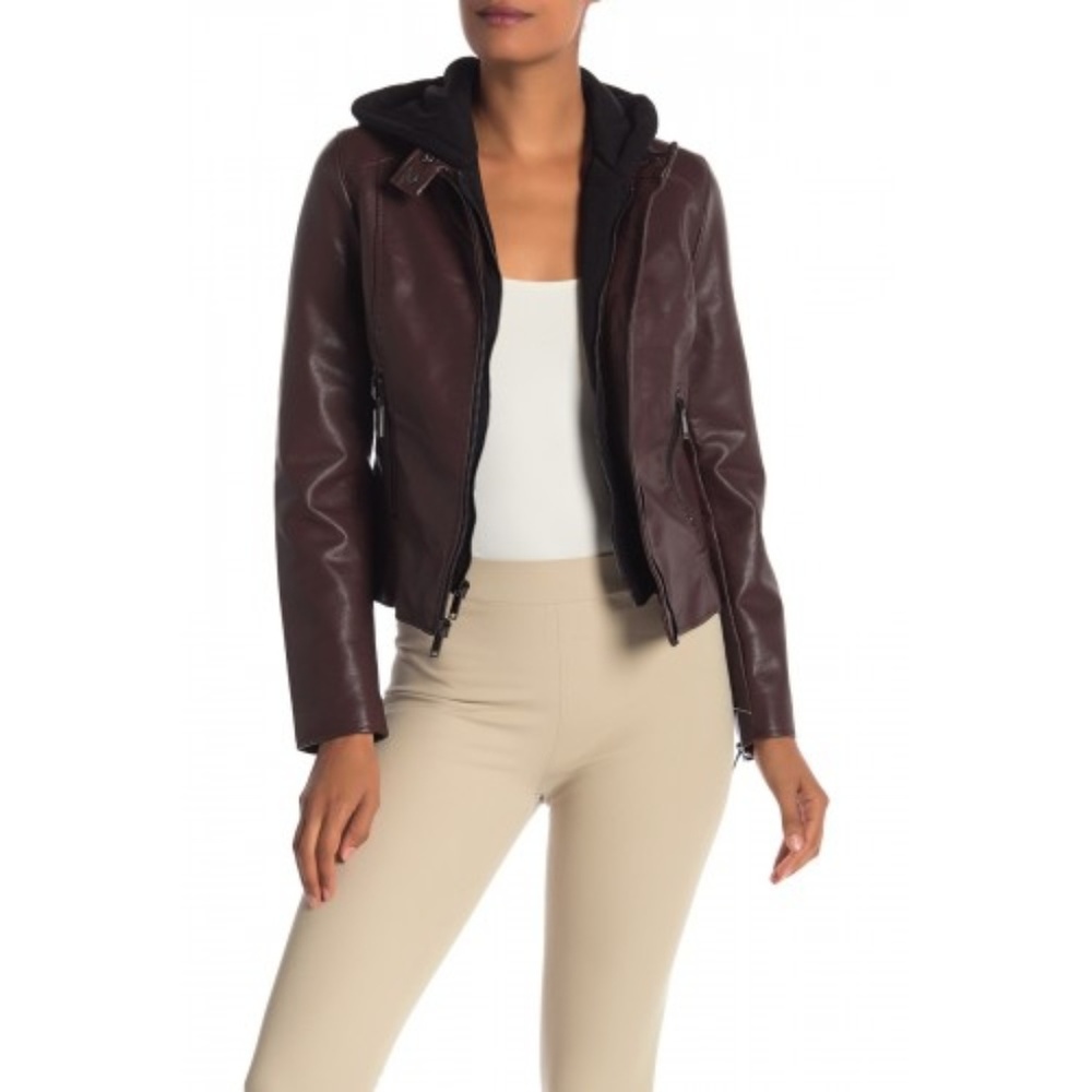 French Connection Women WINE Pebble Faux Leather L